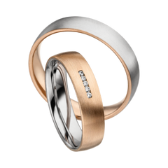 Alliances en tilleul / alliances Lugano avec diamants 0,008 ct. - 1540/1541