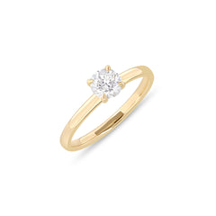 LINDEN Verlobungsring aus 18 Karat Gelbgold (750) mit Brillant – klassischer Solitär