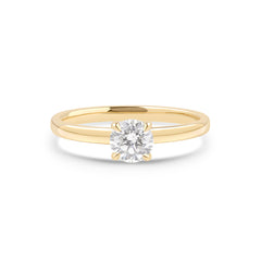 LINDEN Verlobungsring aus 18 Karat Gelbgold (750) mit Brillant – klassischer Solitär