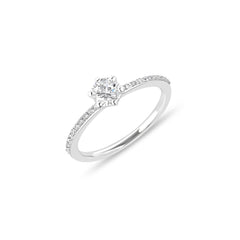 LINDEN Verlobungsring aus 18 Karat Weissgold (750) mit Diamanten - YZ00490