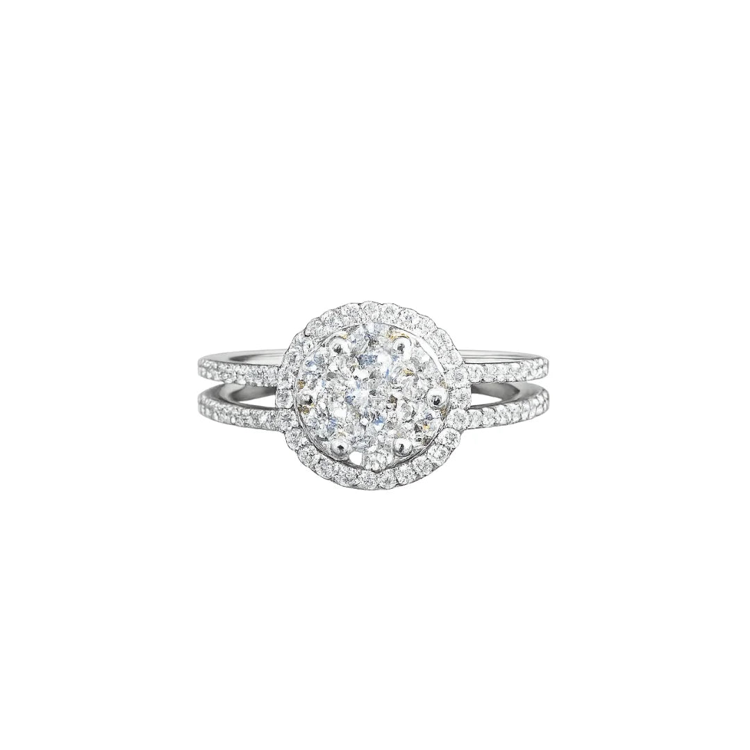 Linden Verlobungsring in 18 Karat - 750 Weissgold mit Diamanten - MYZ0000085