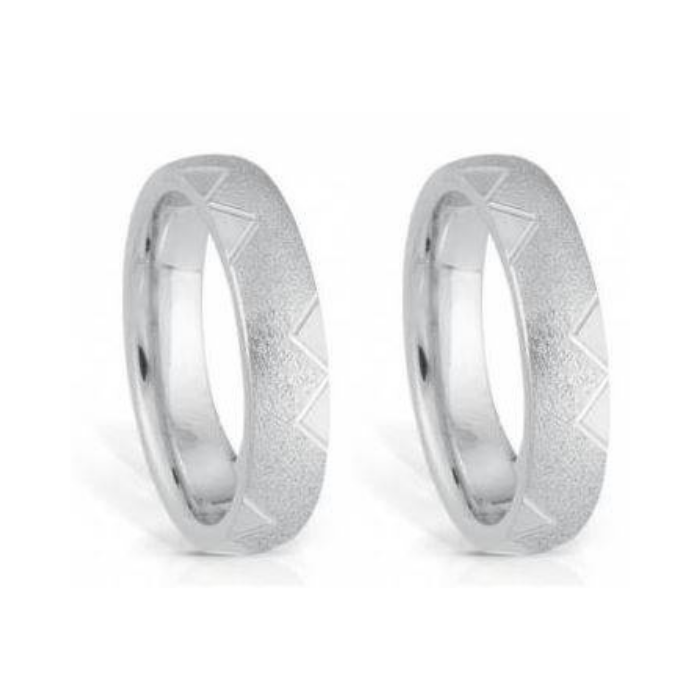 Partnerringe Silber 925 rhodiniert (Paarpreis) - S-257/4