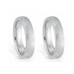 Partnerringe Silber 925 rhodiniert (Paarpreis) - S-257/4
