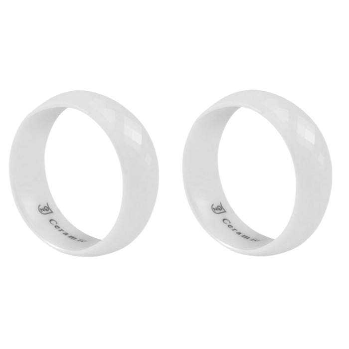 Keramik Partnerring CE-187/8 – Elegantes Ringpaar mit kostenloser Gravur