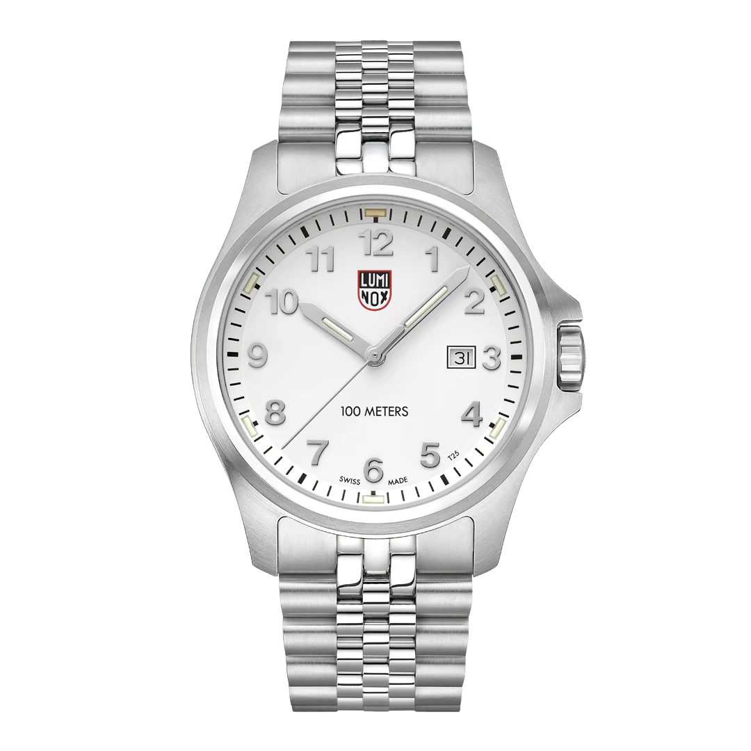 Luminox Dress Field 43mm Sport Uhr Edelstahl Weiss