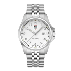 Luminox Dress Field 43mm Sport Uhr Edelstahl Weiss