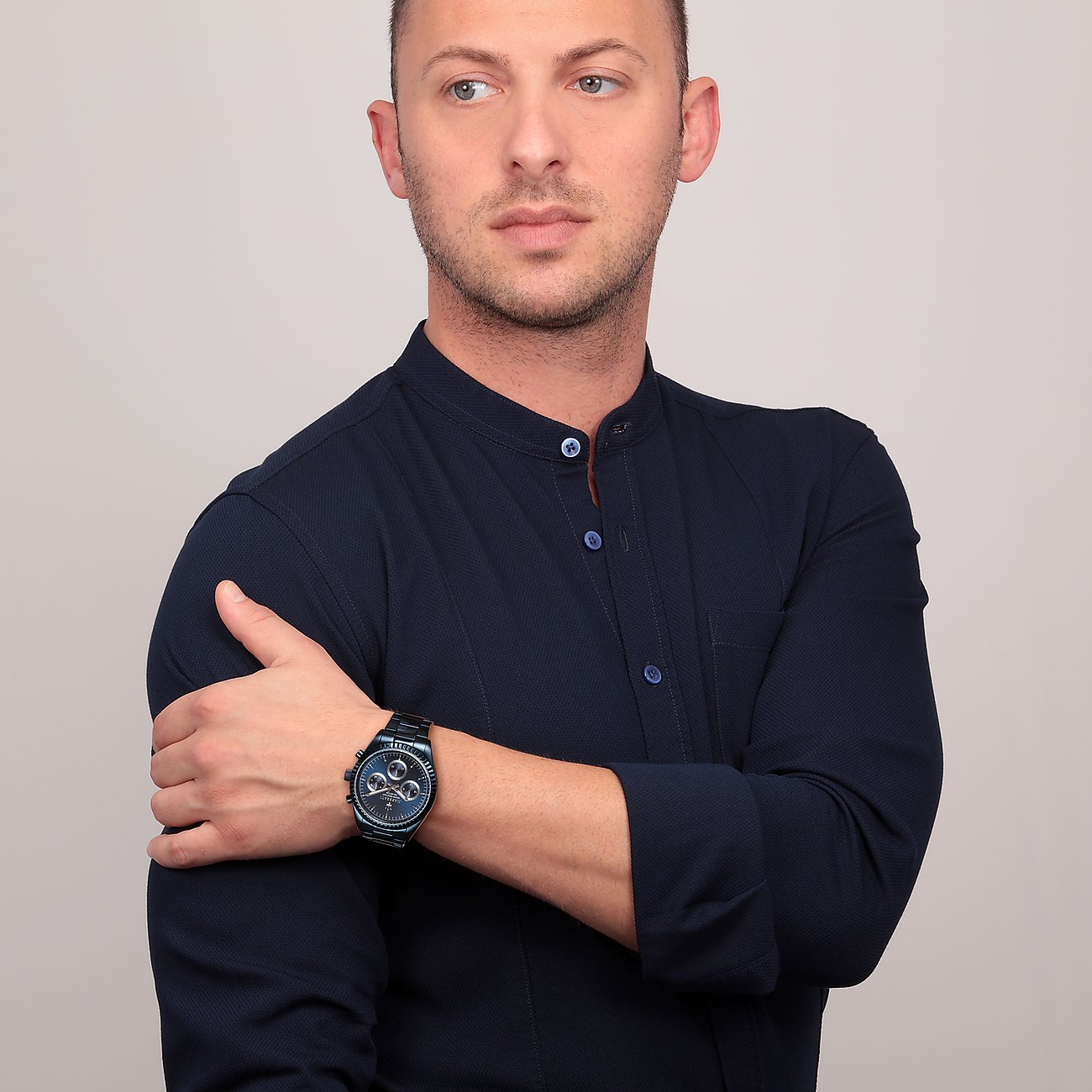 Maserati Blue Edition Collection 43 m Edelstahluhr mit blauem Zifferblatt für Herren – R8853100025