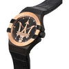 Maserati Potenza Schwarz Leder Quarz Uhr