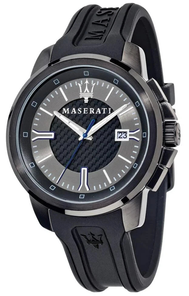 Maserati Sfida Schwarz Silikon Quarz Herrenuhr