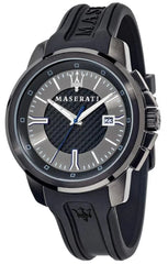 Maserati Sfida Schwarz Silikon Quarz Herrenuhr