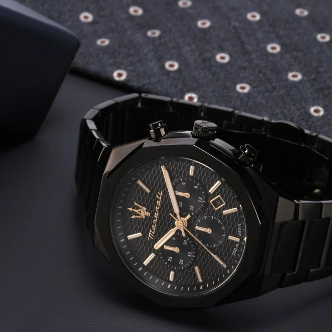 Maserati Stile Chronograph Herrenuhr in Schwarz - R8873642005