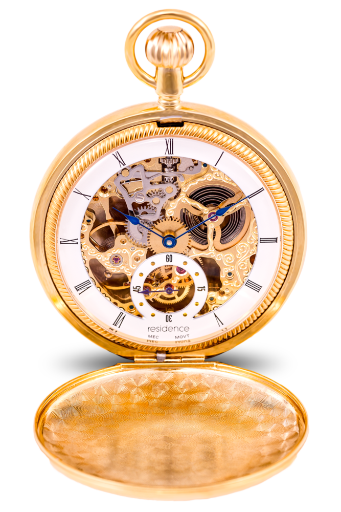 Mechanische Taschenuhr Doppeldeckel Gold – AS 9020