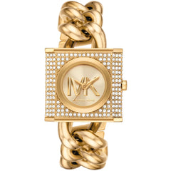 Michael Kors Schlossförmige Mini-Armbanduhr im Goldton mit Pavé - MK4711