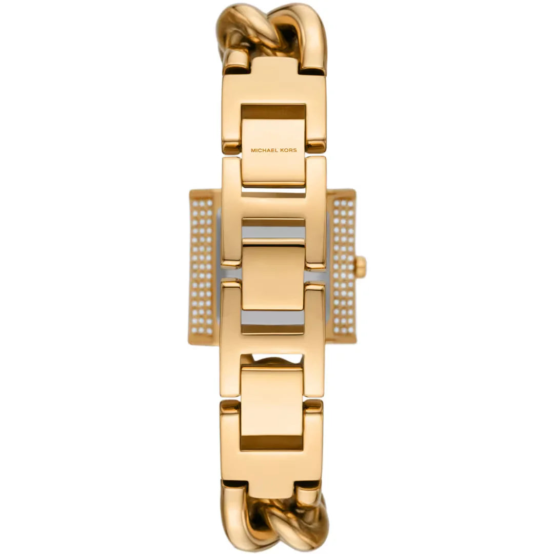 Michael Kors Schlossförmige Mini-Armbanduhr im Goldton mit Pavé - MK4711