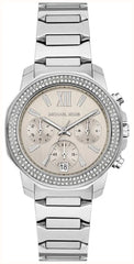 Michael Kors Prescott Damen-Chronograph mit Kristallen Silber  – MK7683