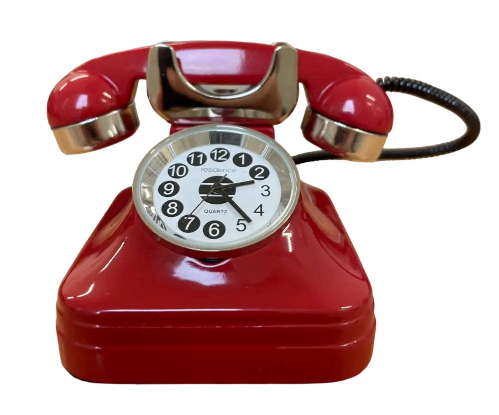 Miniatur Uhr TELEFON rot - 26-0305