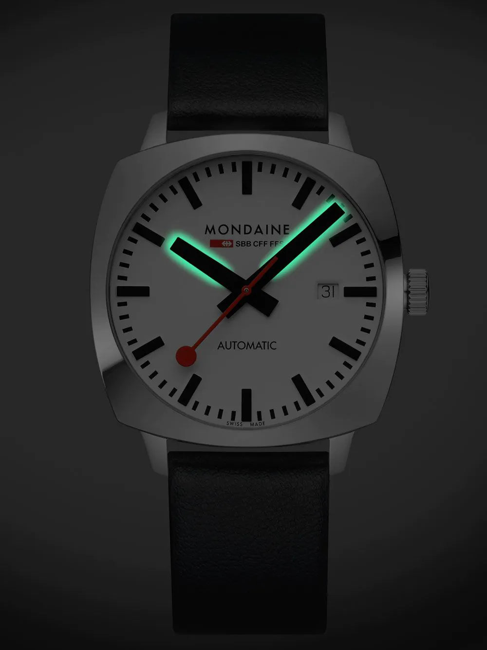 Mondaine Cushion Automatik 39mm 10ATM Herrenuhr - MSL.3961B.LBV 