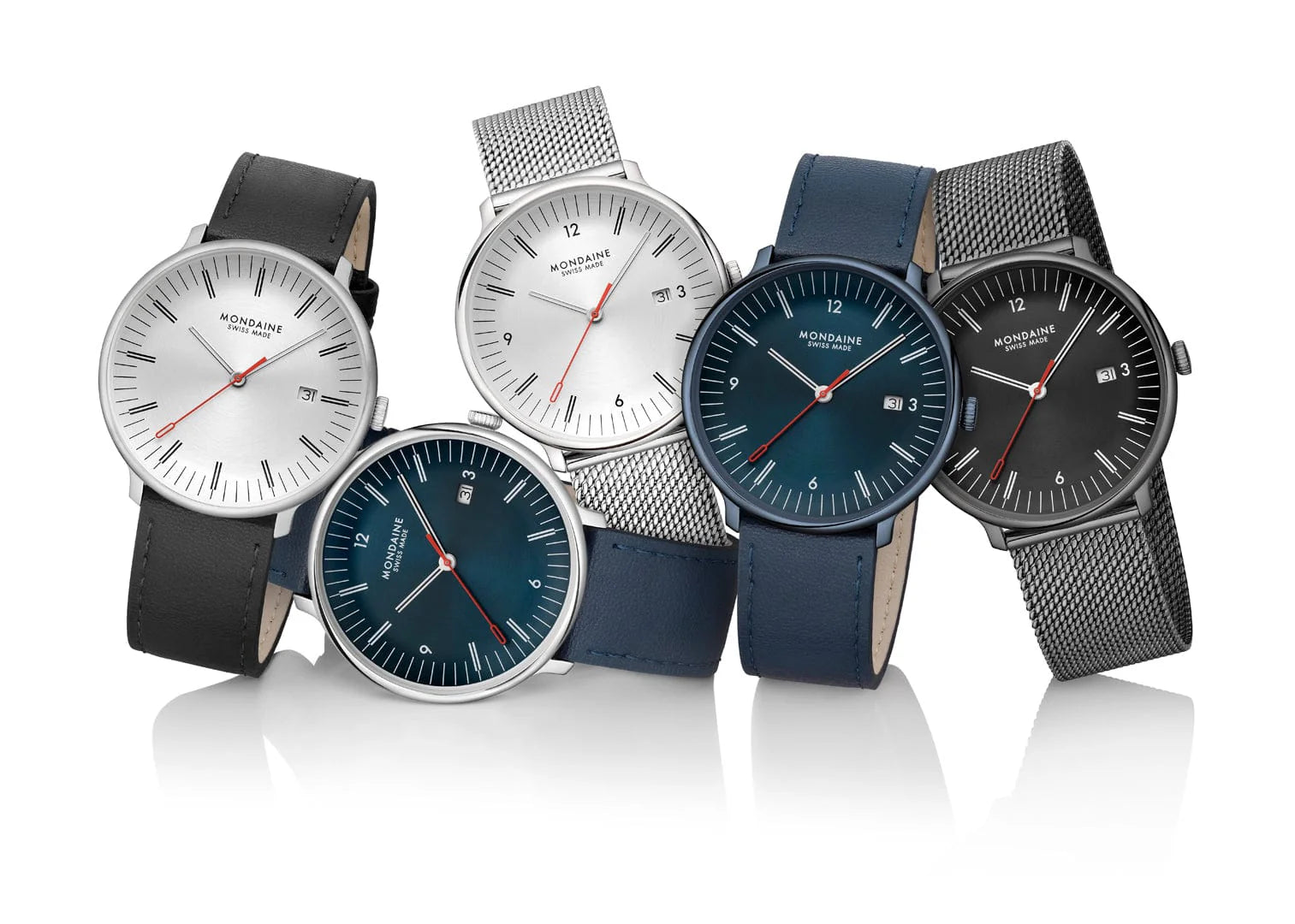 Mondaine Doppio Schwarz Ø 41 Herrenuhr - MLE.41220.SM