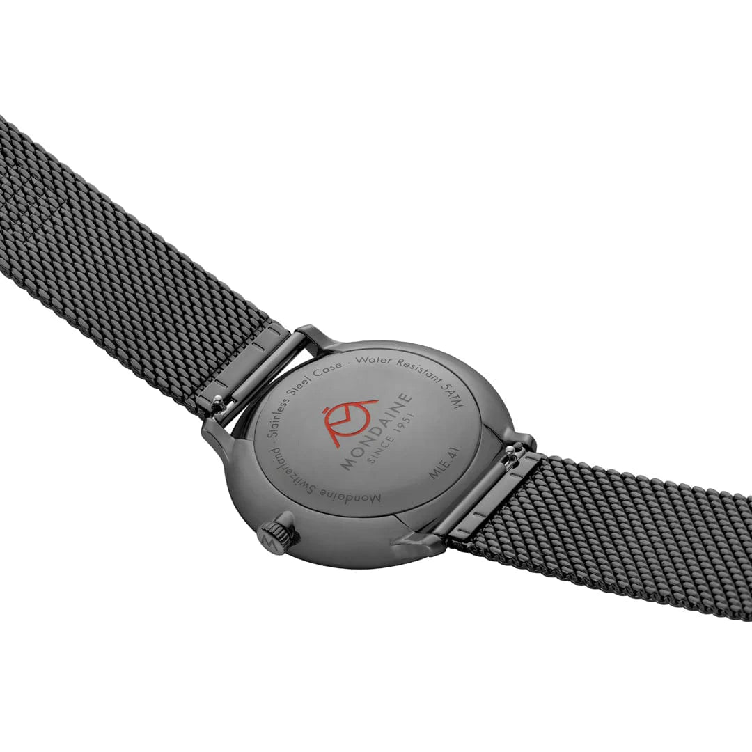 Mondaine Doppio Schwarz Ø 41 Herrenuhr - MLE.41220.SM