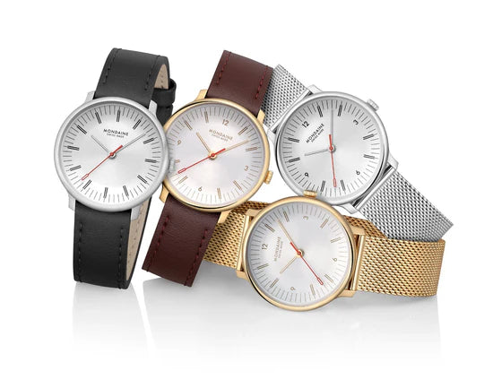 Mondaine Doppio Silbrig Ø 33 Damenuhr - MLE.33110.SM