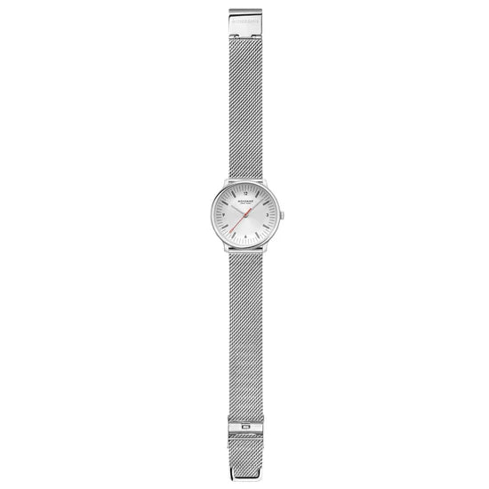 Mondaine Doppio Silbrig Ø 33 Damenuhr - MLE.33110.SM