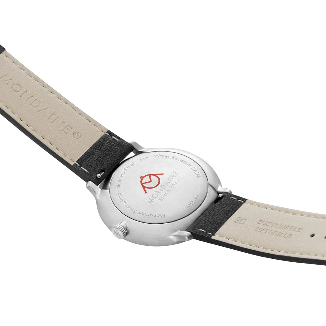 Mondaine Doppio Silbrig / Schwarz Ø 41 Herrenuhr - MLE.41210.LBV