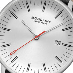 Mondaine Doppio Solar Silber / Schwarz Ø 41 Herrenuhr - MLE.41910.LBV