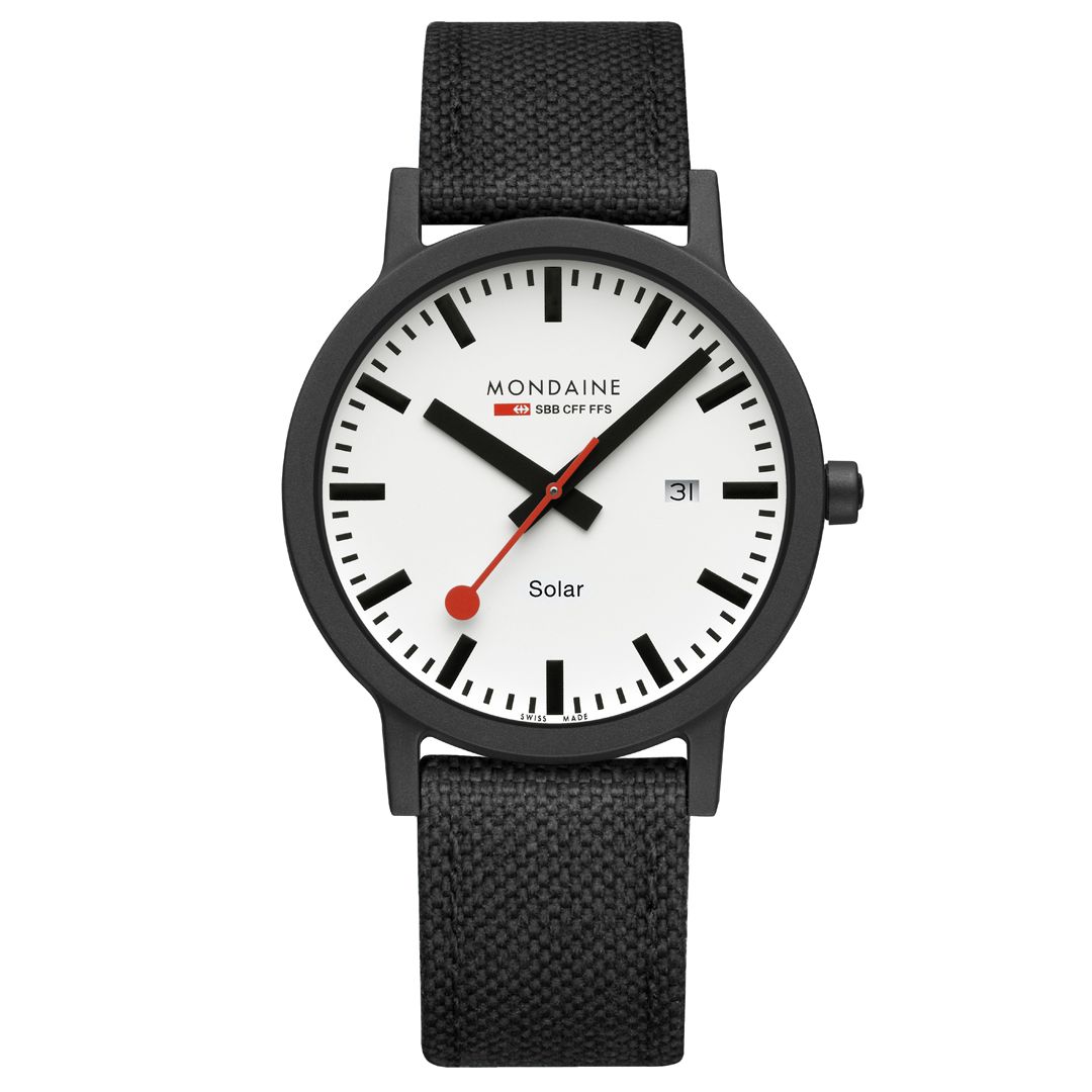 Mondaine essence solar Schwarz 41mm Unisexuhr - MS1.41910.LB