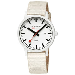 Mondaine essence solar Weiss 41mm Unisexuhr - MS1.41910.LA