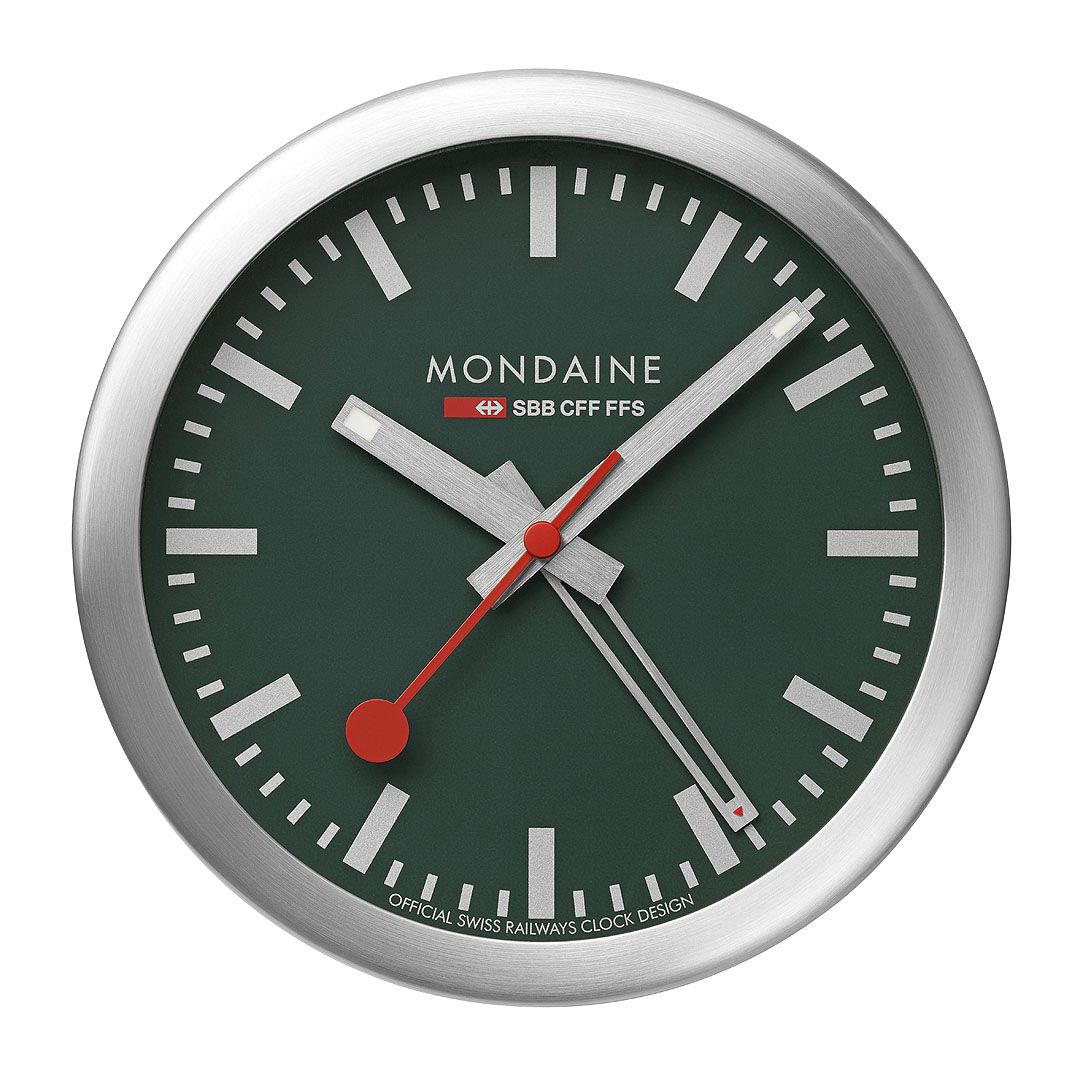 Mondaine Tischuhr mit Alarm Grün Ø 12.5cm Unisexuhr - A997.MCAL.66SBV.2