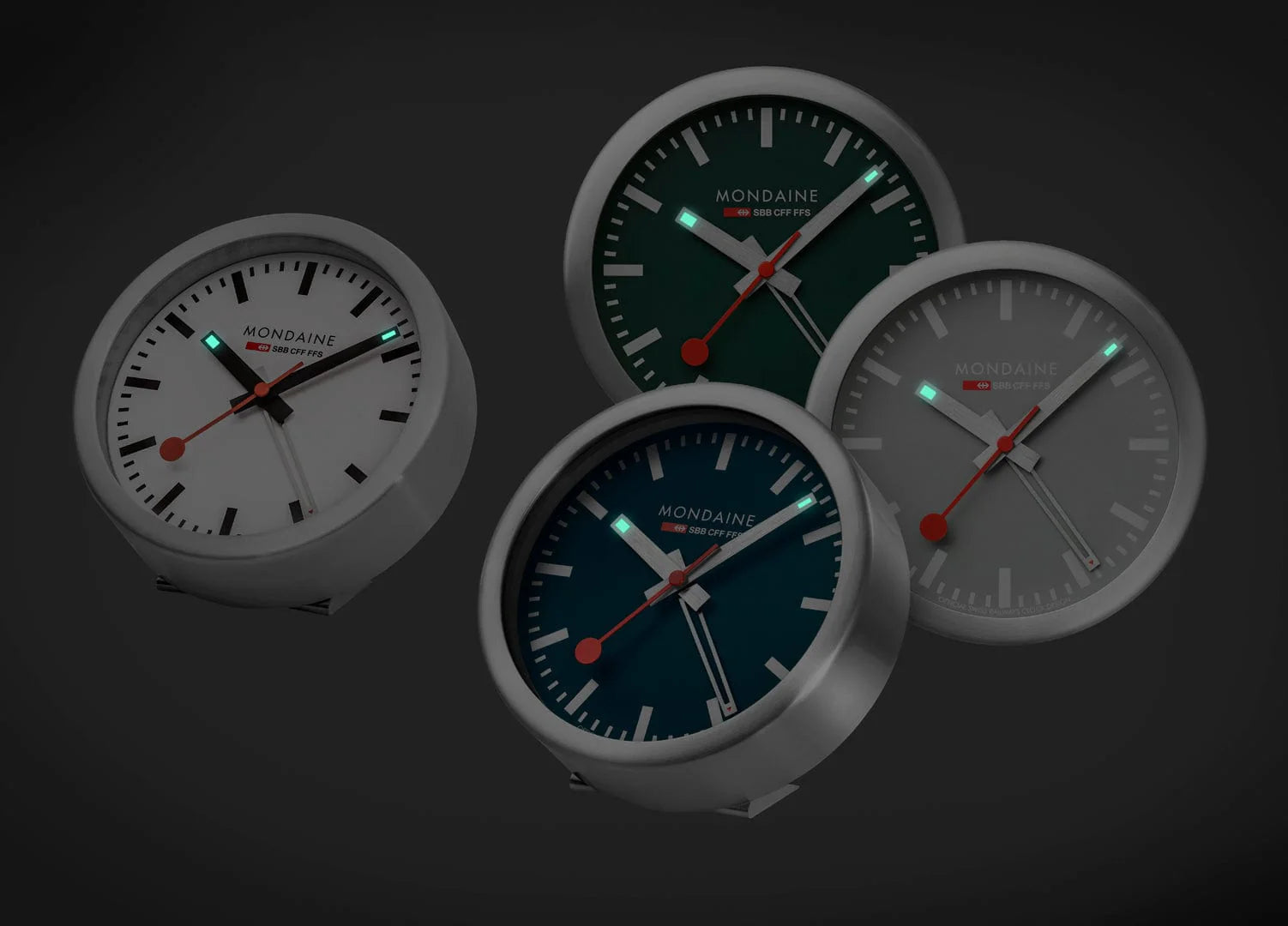 Mondaine Tischuhr mit Alarm Grau Ø 12.5cm Unisexuhr - A997.MCAL.86SBV.2