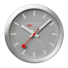Mondaine Tischuhr mit Alarm Grau Ø 12.5cm Unisexuhr - A997.MCAL.86SBV.2