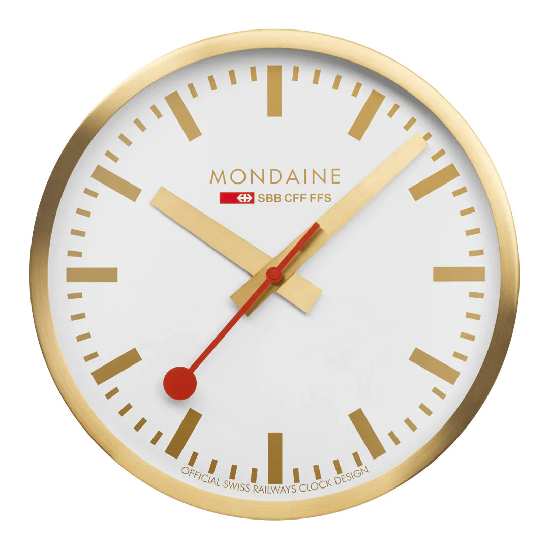 Mondaine 40 CM Goldfarben Wanduhr - A995.CLOCK.17SBV