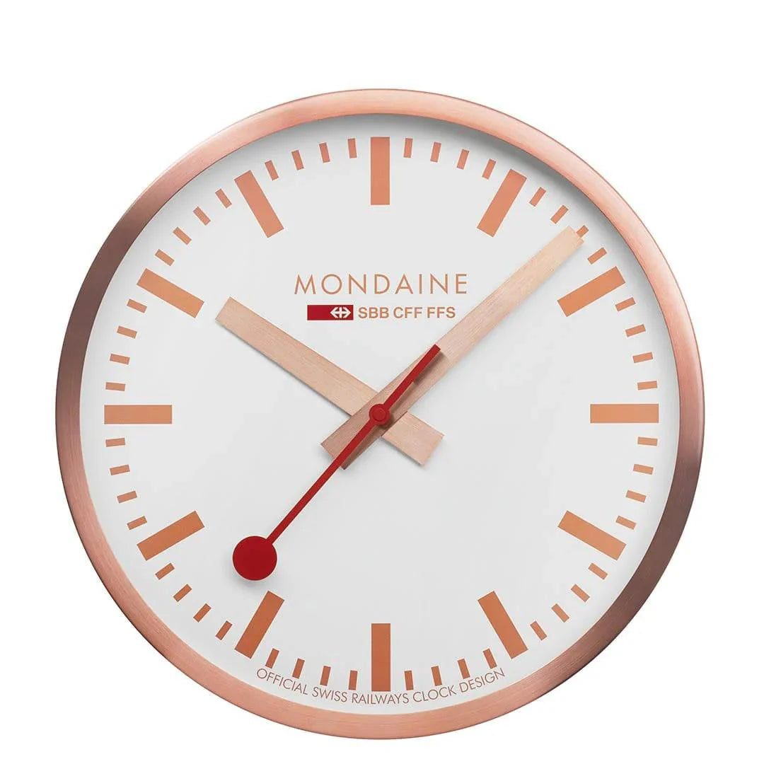 Mondaine 25 CM Wanduhr in Kupferfarben - A990.CLOCK.18SBK