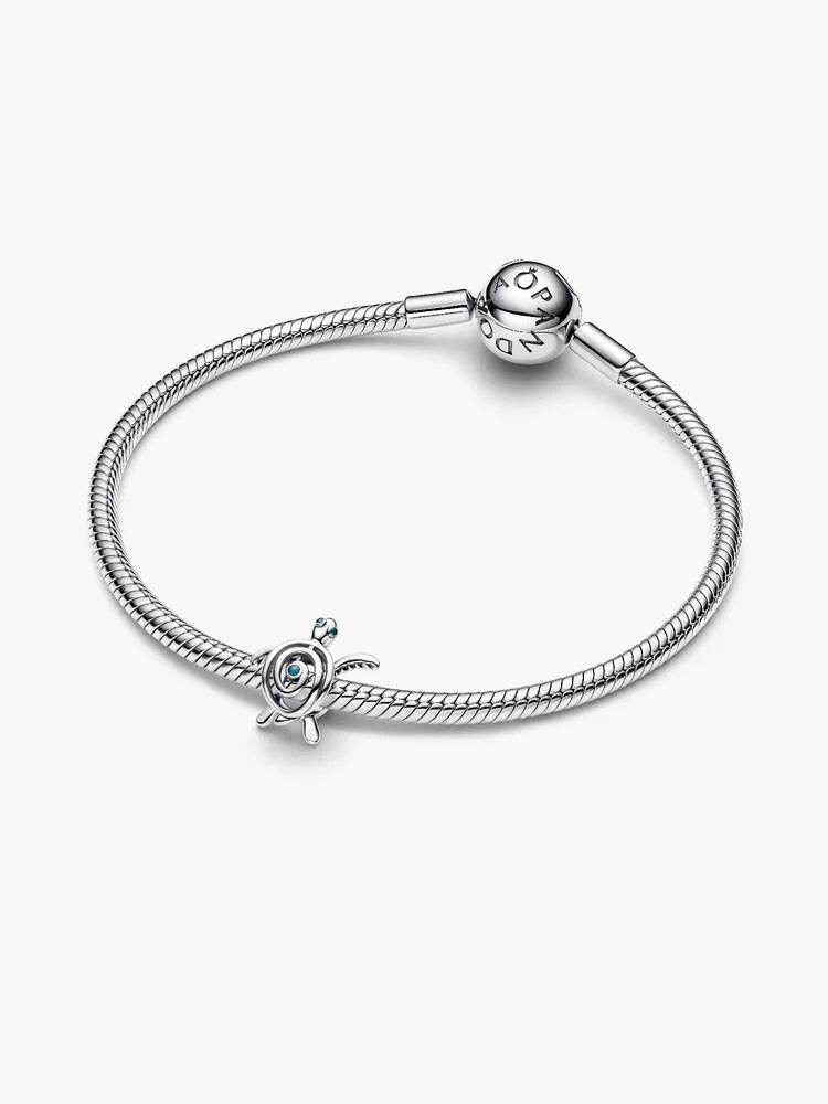 Offen gearbeitete Meeresschildkröte Charm Sterling-Silber - 794697C01