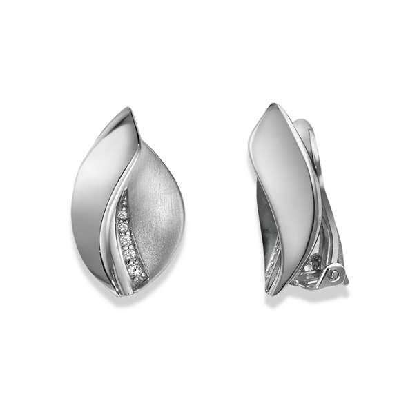 Ohrclips aus Silber 925 weiss mit Zirkonia - 6265.03105/0001