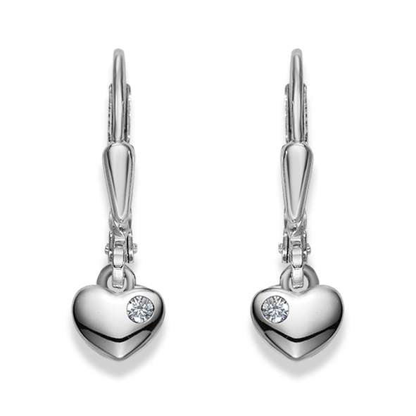 Ohrhänger aus Silber 925 weiss Herz mit Zirkonia - 6268.02790/0001
