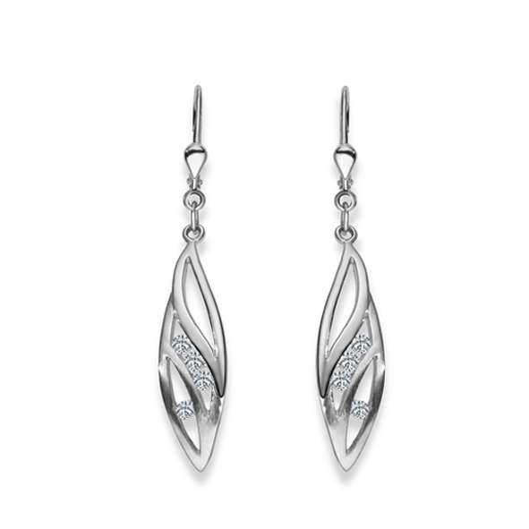 Ohrhänger aus Silber 925 weiss mit facettiertem Zirkonia - 6268.02765/0001