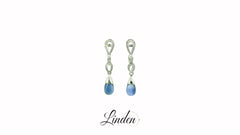 Ohrringe 750 Weissgold Blaustein Diamant