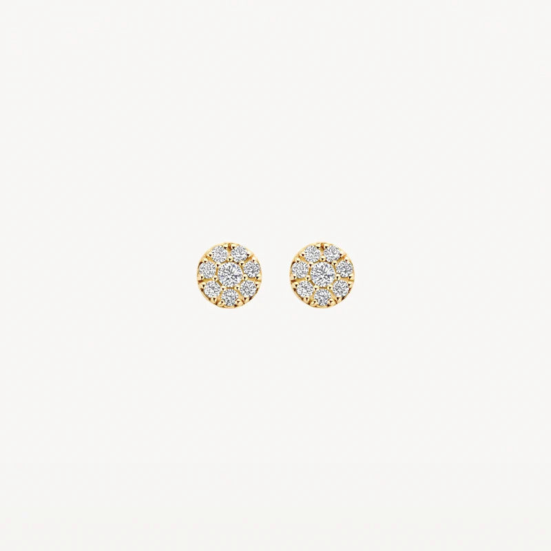 Ohrstecker aus 585er Gelbgold mit Pavé-Zirkonia 5.5 mm - 7396YZI