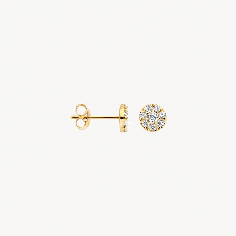 Ohrstecker aus 585er Gelbgold mit Pavé-Zirkonia 5.5 mm - 7396YZI