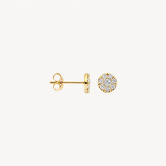 Ohrstecker aus 585er Gelbgold mit Pavé-Zirkonia 5.5 mm - 7396YZI
