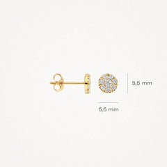 Ohrstecker aus 585er Gelbgold mit Pavé-Zirkonia 5.5 mm - 7396YZI
