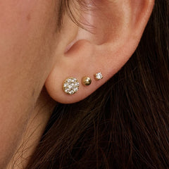 Ohrstecker aus 585er Gelbgold mit Pavé-Zirkonia 5.5 mm - 7396YZI