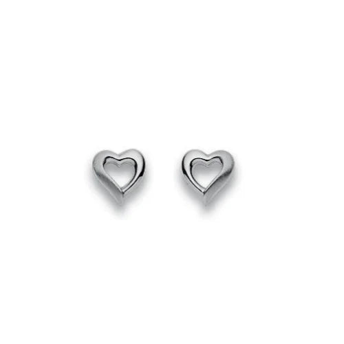 Ohrstecker aus Silber in Herzform - 6263.03559/0001
