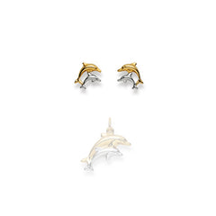 Ohrstecker Delphin Gelbgold-Weissgold 750 Gold - 1563.02259/0003