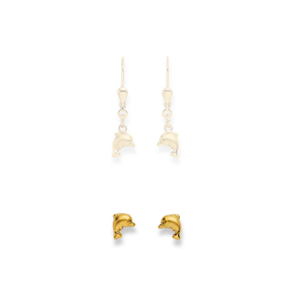 Ohrstecker Einzel Delphin – 750 Gelbgold, matt und poliert - 1163.02694/0001