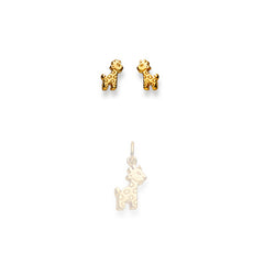 Ohrstecker Einzel Giraffe – 750 Gelbgold, poliert - 1163.02915/0003