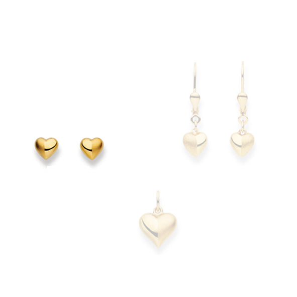 Ohrstecker Einzel Herz – 750 Gelbgold, matt und poliert - 1163.01123/0009
