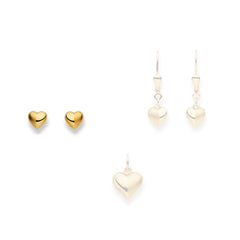 Ohrstecker Einzel Herz – 750 Gelbgold, matt und poliert - 1163.01123/0009